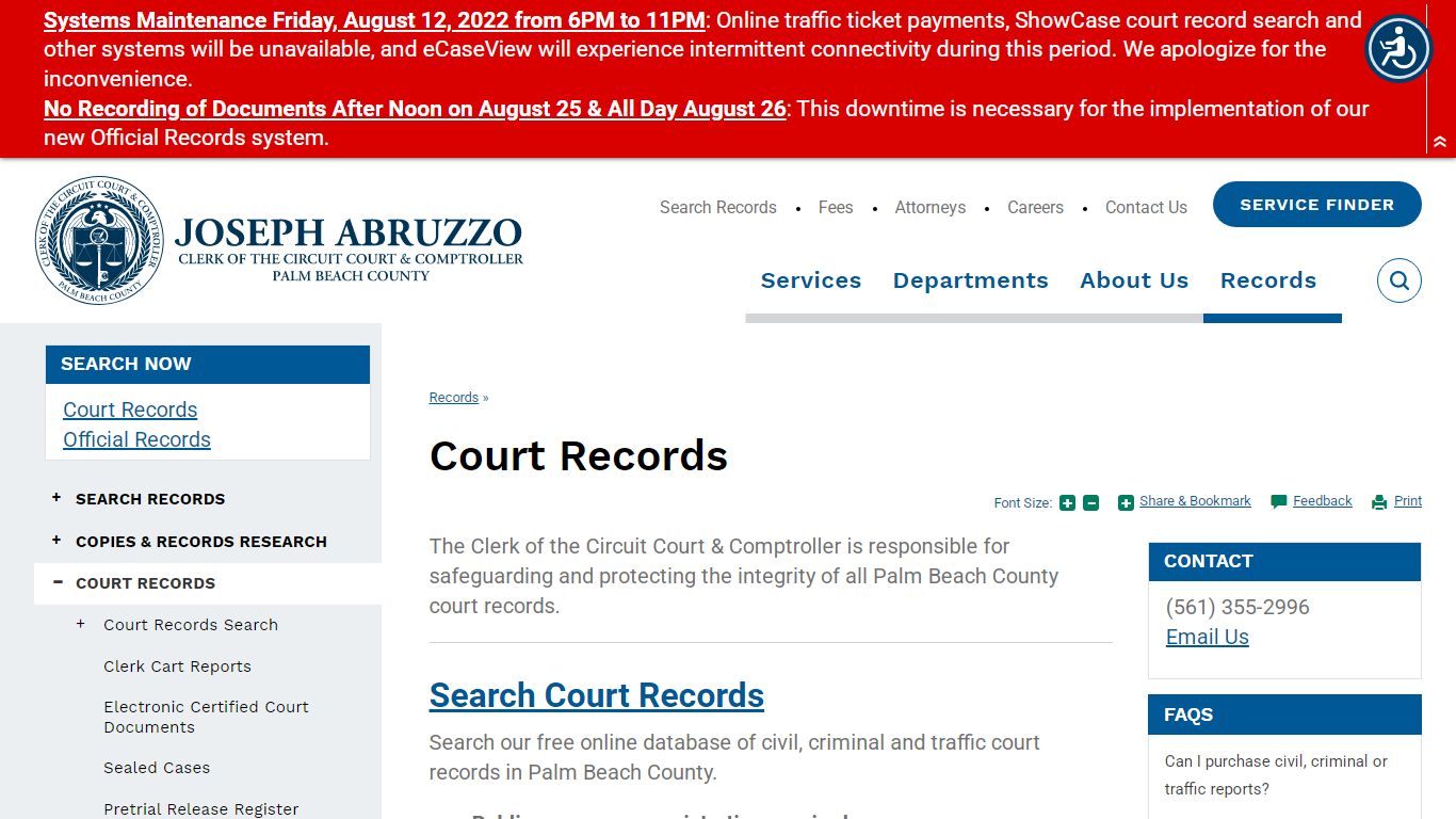 Clerk of the Circuit Court & Comptroller, Palm Beach County